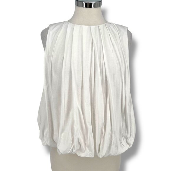 Madewell Cotton Pleated Bubble Top Sleeveless White Size XS NWT - Picture 1 of 9